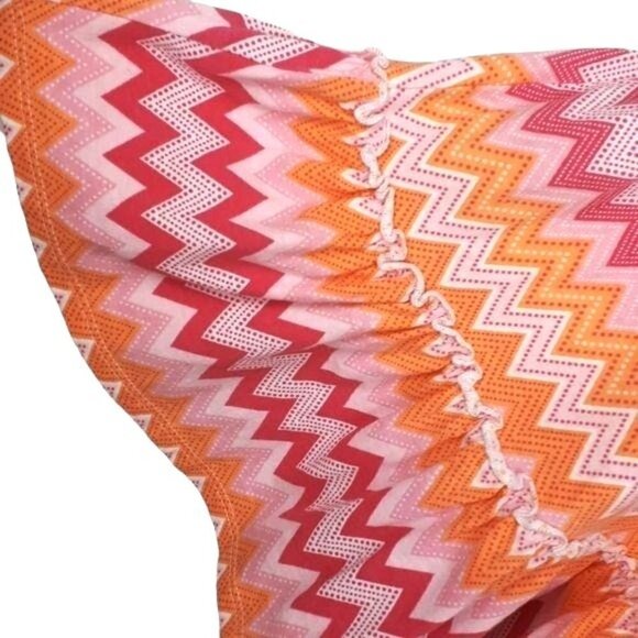 Juicy Couture Girls Orange Pink White Spaghetti Strap Ruffle Hem Sundress Small - Picture 3 of 8